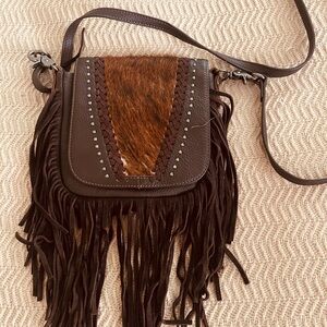 Fringe Leather Crossbody Bag